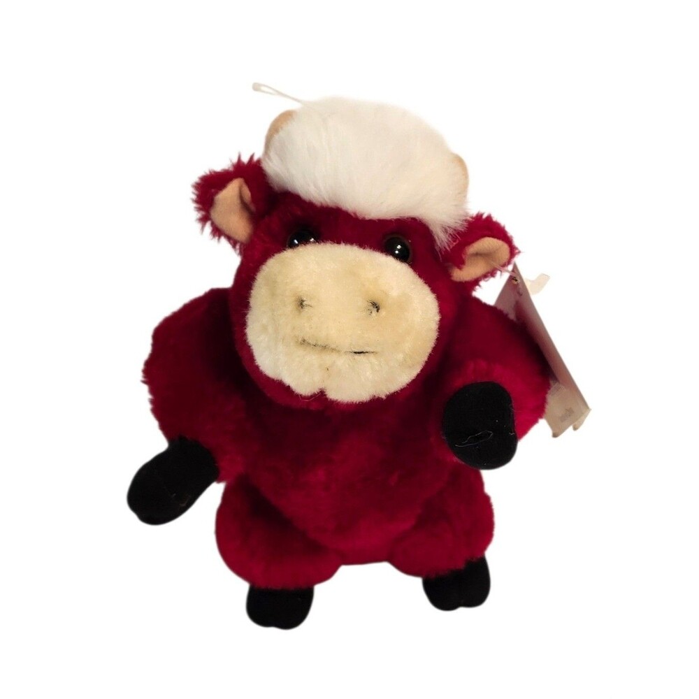Vintage Red Bull Plush 7.5" Pick A Pet Stuffed Animal Brooklyn Doll Toy Novelty
